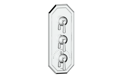 Vogt Carinthia 3/4" High-Flow Thermostatic Valve Trim with 2 Stops in Polished Chrome with Round Handle – TM.C1.250.CC