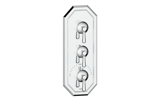 Vogt Carinthia 3/4" High-Flow Thermostatic Valve Trim with 2 Stops in Polished Chrome with Round Handle – TM.C1.250.CC