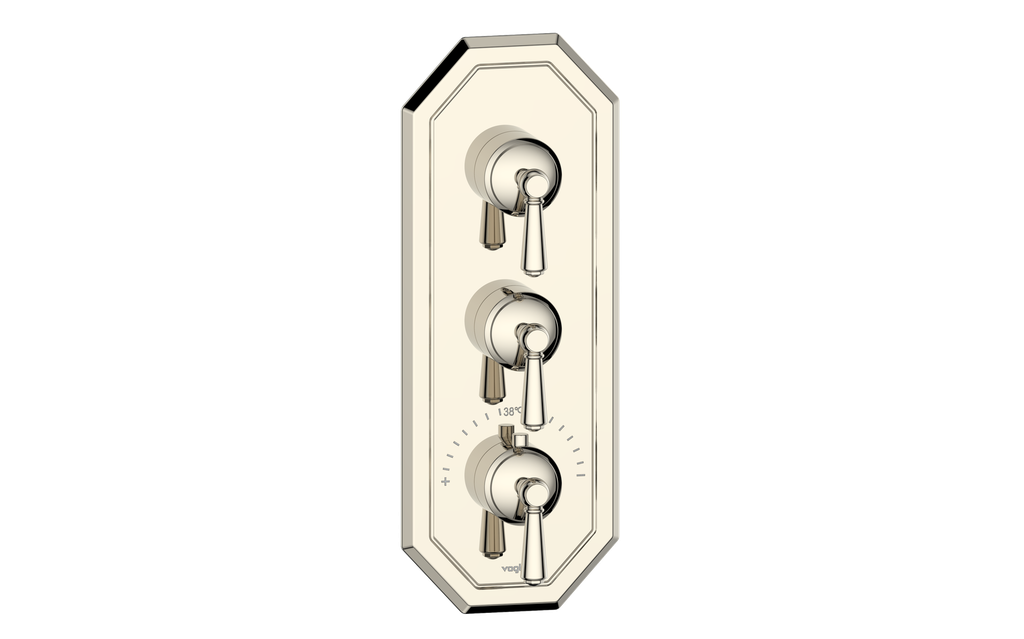 Vogt Carinthia 3/4" High-Flow Thermostatic Valve Trim with 2 Stops in Polished Nickel with Round Handle – TM.C1.250.PN