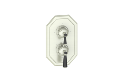 Vogt Carinthia 3-Way Thermostatic Valve Trim in Brushed Nickel & Matte Black with Round Handle – TM.C1.320.BB