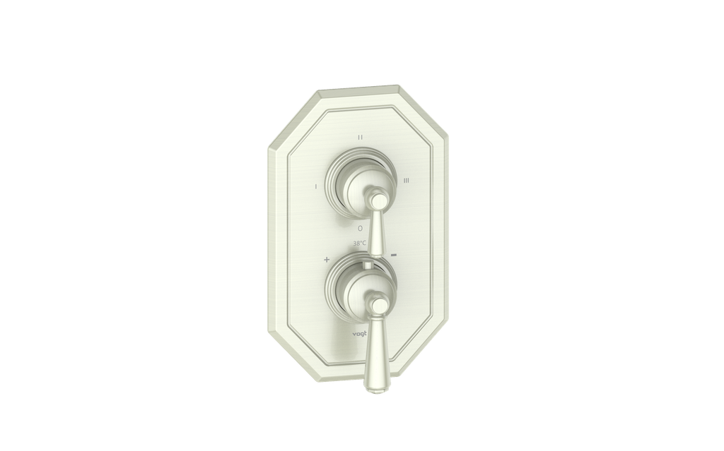 Vogt Carinthia 3-Way Thermostatic Valve Trim in Brushed Nickel with Round Handle – TM.C1.320.BN