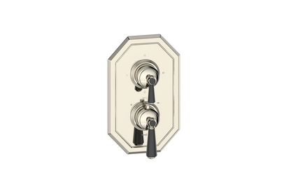 Vogt Carinthia 3-Way Thermostatic Valve Trim in Polished Nickel & Matte Black with Round Handle – TM.C1.320.PB