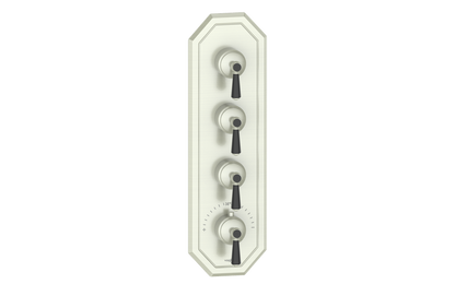 Vogt Carinthia 3/4" High-Flow Thermostatic Valve Trim with 3 Stops in Brushed Nickel & Matte Black with Round Handle – TM.C1.350.BB