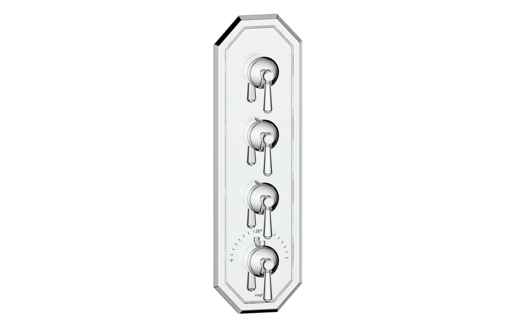 Vogt Carinthia 3/4" High-Flow Thermostatic Valve Trim with 3 Stops in Polished Chrome with Round Handle – TM.C1.350.CC