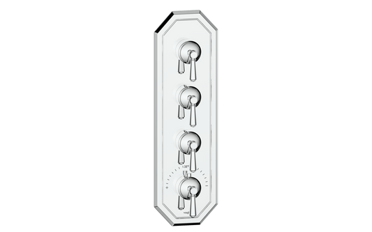 Vogt Carinthia 3/4" High-Flow Thermostatic Valve Trim with 3 Stops in Polished Chrome with Round Handle – TM.C1.350.CC