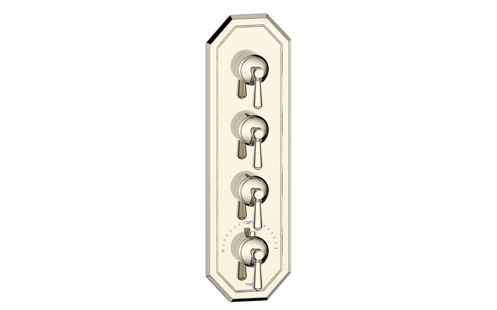 Vogt Carinthia 3/4" High-Flow Thermostatic Valve Trim with 3 Stops in Polished Nickel with Round Handle – TM.C1.350.PN