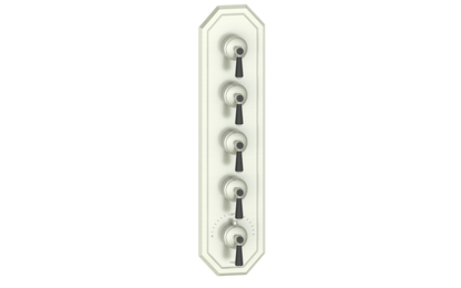 Vogt Carinthia 3/4" High-Flow Thermostatic Valve Trim with 4 Stops in Brushed Nickel & Matte Black with Round Handle – TM.C1.450.BB