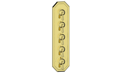 Vogt Carinthia 3/4" High-Flow Thermostatic Valve Trim with 4 Stops in Brushed Gold with Round Handle – TM.C1.450.BG