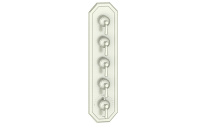Vogt Carinthia 3/4" High-Flow Thermostatic Valve Trim with 4 Stops in Brushed Nickel with Round Handle – TM.C1.450.BN
