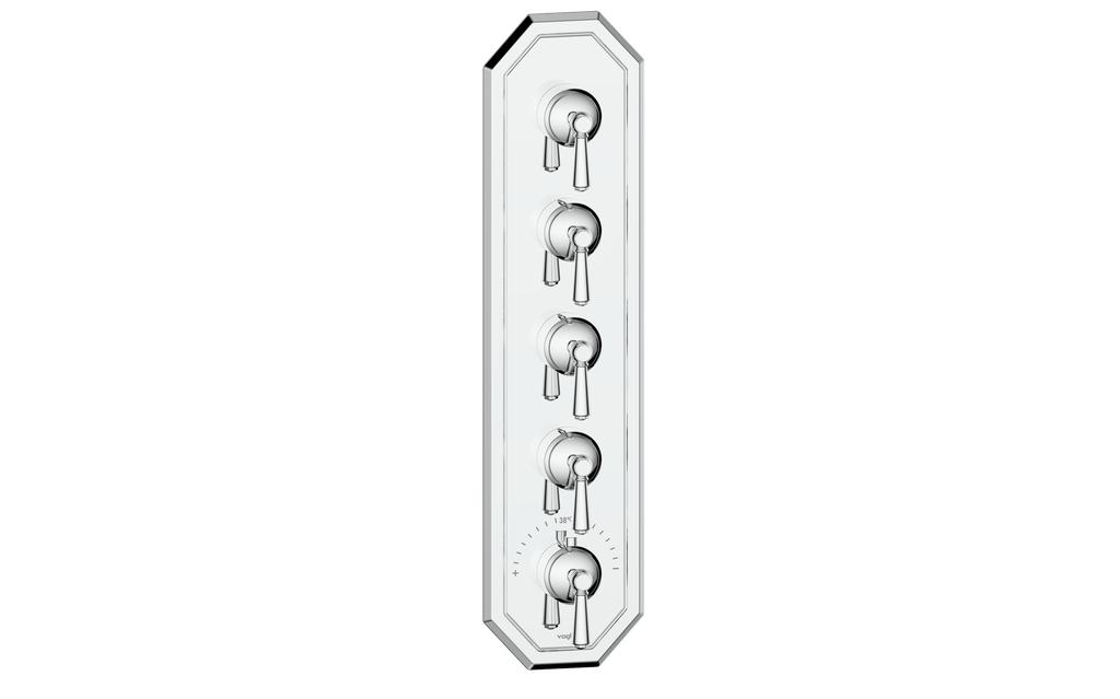 Vogt Carinthia 3/4" High-Flow Thermostatic Valve Trim with 4 Stops in Polished Chrome with Round Handle – TM.C1.450.CC