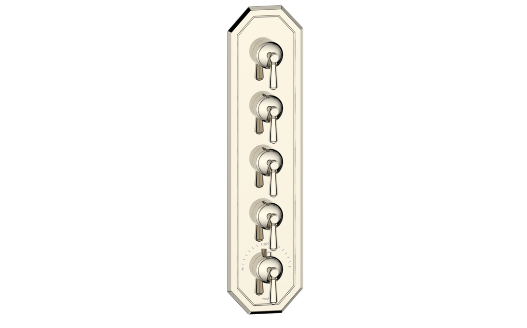 Vogt Carinthia 3/4" High-Flow Thermostatic Valve Trim with 4 Stops in Polished Nickel with Round Handle – TM.C1.450.PN