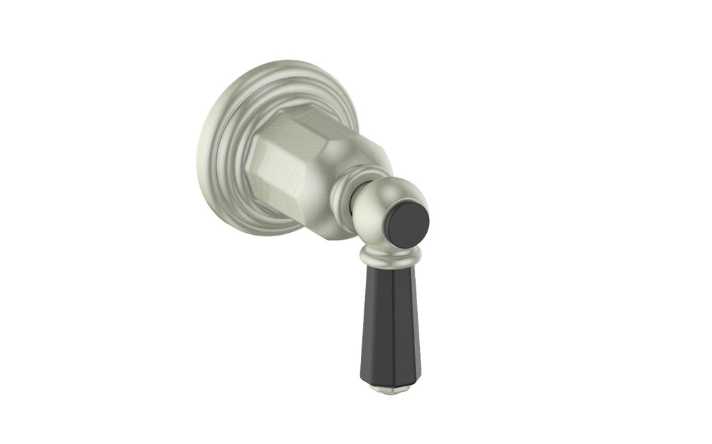 Vogt Carinthia On/Off Volume Control Valve Trim in Brushed Nickel & Matte Black with Octagonal Handle – TM.C2.01.BB