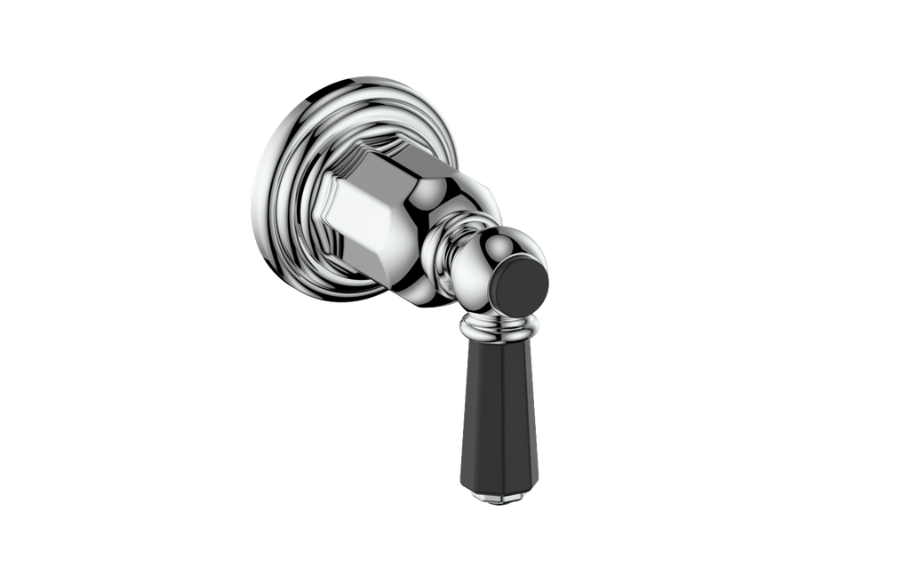 Vogt Carinthia On/Off Volume Control Valve Trim in Chrome & Matte Black with Octagonal Handle – TM.C2.01.CB