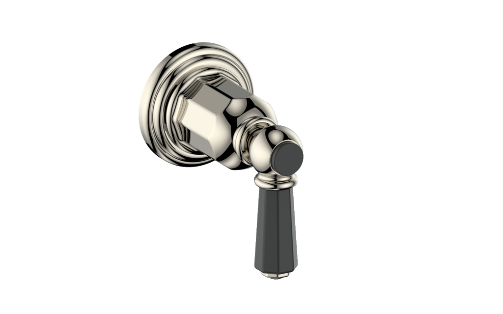 Vogt Carinthia On/Off Volume Control Valve Trim in Polished Nickel & Matte Black with Octagonal Handle – TM.C2.01.PB