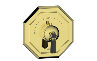 Vogt Carinthia 3/4" High-Flow Thermostatic Valve Trim in Brushed Gold & Matte Black with Octagonal Handle – TM.C2.150.BGB