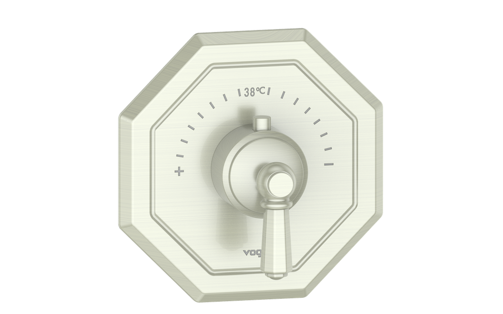 Vogt Carinthia 3/4" High-Flow Thermostatic Valve Trim in Brushed Nickel with Octagonal Handle – TM.C2.150.BN