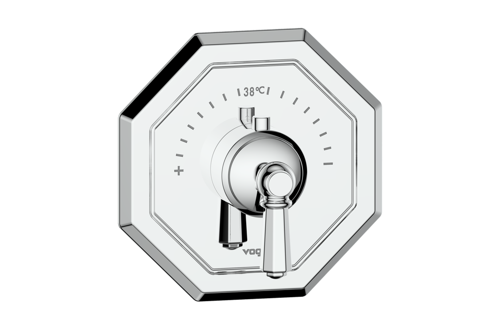 Vogt Carinthia 3/4" High-Flow Thermostatic Valve Trim in Polished Chrome with Octagonal Handle – TM.C2.150.CC