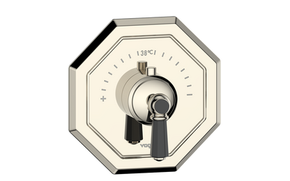 Vogt Carinthia 3/4" High-Flow Thermostatic Valve Trim in Polished Nickel & Matte Black with Octagonal Handle – TM.C2.150.PB