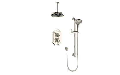 Vogt Carinthia 2-Way Thermostatic Shower System Trim in Polished Nickel with Octagonal Handle – TM.C2.220.216.PN