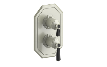 Vogt Carinthia 2-Way Thermostatic Valve Trim in Brushed Nickel & Matte Black with Octagonal Handle – TM.C2.220.BB