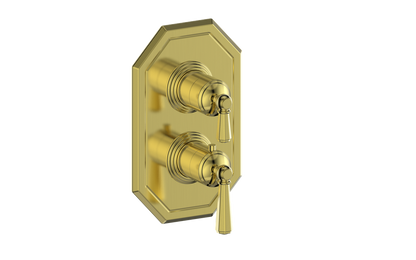 Vogt Carinthia 2-Way Thermostatic Valve Trim in Brushed Gold with Octagonal Handle – TM.C2.220.BG