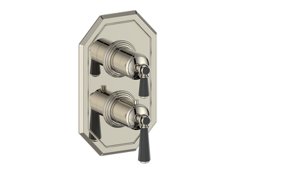 Vogt Carinthia 2-Way Thermostatic Valve Trim in Polished Nickel & Matte Black with Octagonal Handle – TM.C2.220.PB