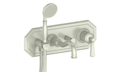 Vogt Carinthia Wall-Mount Tub Filler Trim in Brushed Nickel with Octagonal Handle – TM.C2.2220.BN