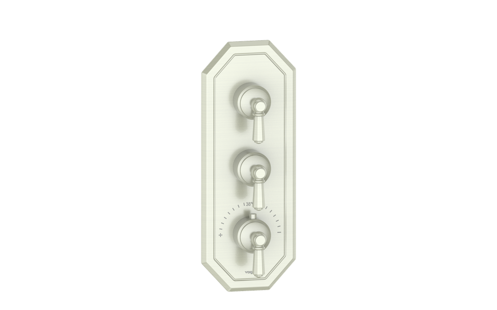 Vogt Carinthia 3/4" High-Flow Thermostatic Valve Trim with 2 Stops in Brushed Nickel with Octagonal Handle – TM.C2.250.BN