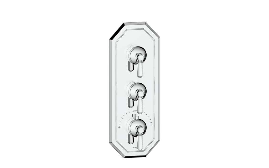 Vogt Carinthia 3/4" High-Flow Thermostatic Valve Trim with 2 Stops in Polished Chrome with Octagonal Handle – TM.C2.250.CC