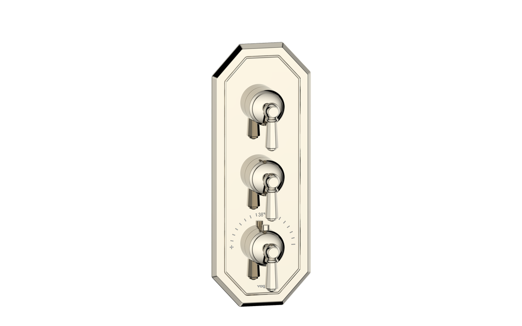 Vogt Carinthia 3/4" High-Flow Thermostatic Valve Trim with 2 Stops in Polished Nickel with Octagonal Handle – TM.C2.250.PN