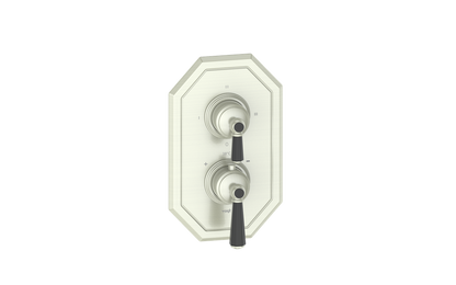 Vogt Carinthia 3-Way Thermostatic Valve Trim in Brushed Nickel & Matte Black with Octagonal Handle – TM.C2.320.BB