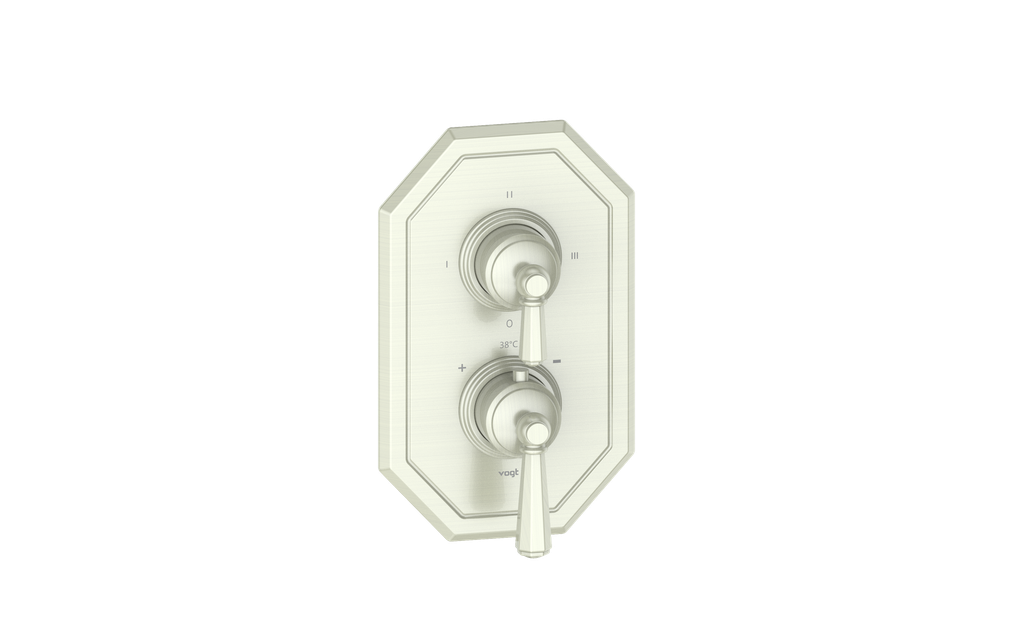 Vogt Carinthia 3-Way Thermostatic Valve Trim in Brushed Nickel with Octagonal Handle – TM.C2.320.BN