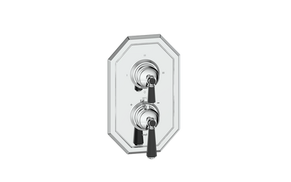 Vogt Carinthia 3-Way Thermostatic Valve Trim in Chrome & Matte Black with Octagonal Handle – TM.C2.320.CB