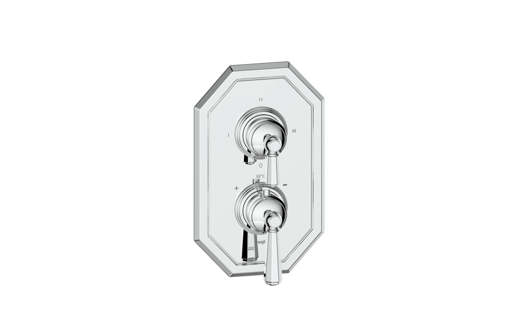 Vogt Carinthia 3-Way Thermostatic Valve Trim in Polished Chrome with Octagonal Handle – TM.C2.320.CC
