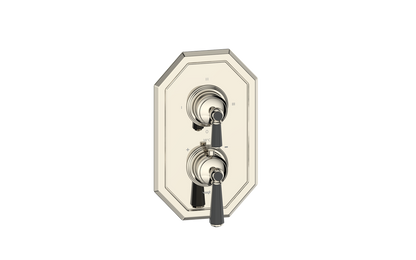 Vogt Carinthia 3-Way Thermostatic Valve Trim in Polished Nickel & Matte Black with Octagonal Handle – TM.C2.320.PB