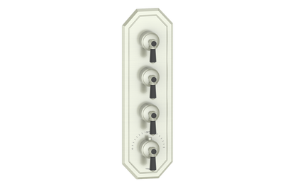 Vogt Carinthia 3/4" High-Flow Thermostatic Valve Trim with 3 Stops in Brushed Nickel & Matte Black with Octagonal Handle – TM.C2.350.BB