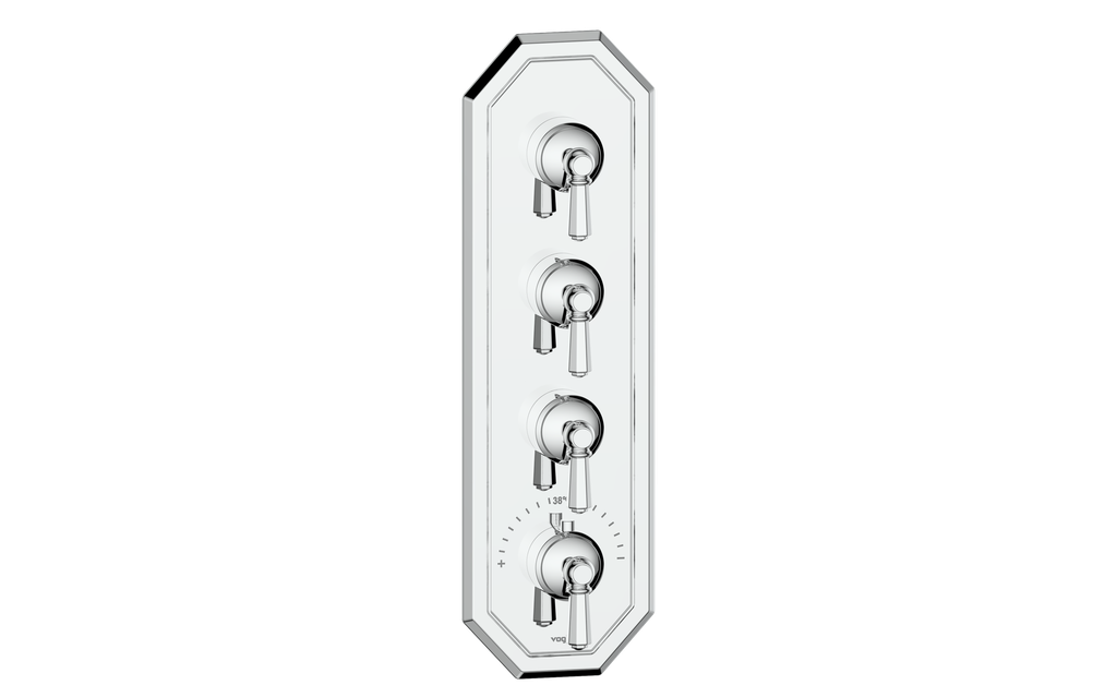 Vogt Carinthia 3/4" High-Flow Thermostatic Valve Trim with 3 Stops in Polished Chrome with Octagonal Handle – TM.C2.350.CC