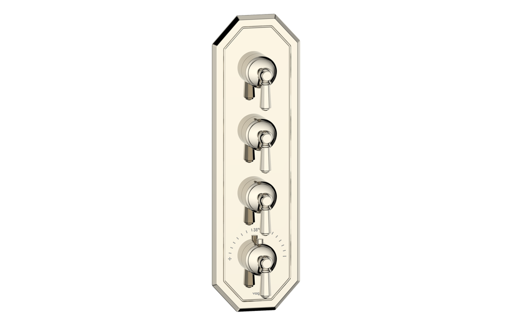 Vogt Carinthia 3/4" High-Flow Thermostatic Valve Trim with 3 Stops in Polished Nickel with Octagonal Handle – TM.C2.350.PN