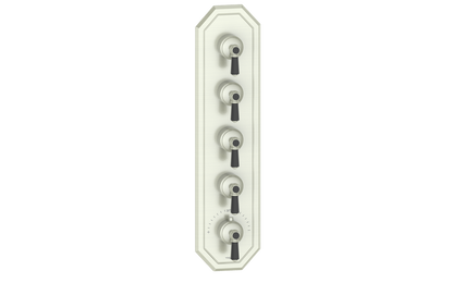 Vogt Carinthia 3/4" High-Flow Thermostatic Valve Trim with 4 Stops in Brushed Nickel & Matte Black with Octagonal Handle – TM.C2.450.BB