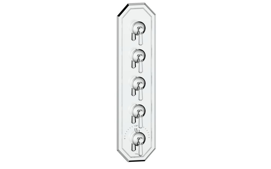 Vogt Carinthia 3/4" High-Flow Thermostatic Valve Trim with 4 Stops in Polished Chrome with Octagonal Handle – TM.C2.450.CC