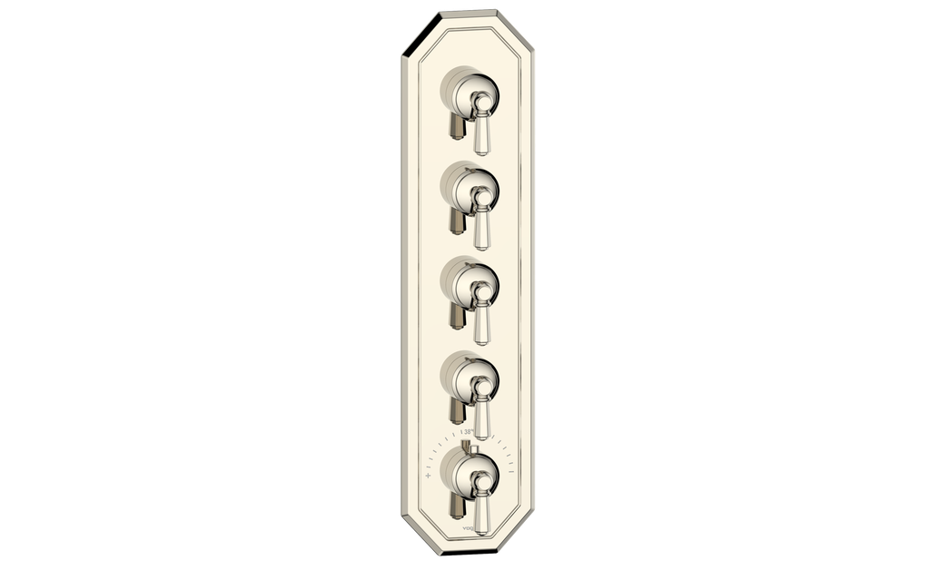 Vogt Carinthia 3/4" High-Flow Thermostatic Valve Trim with 4 Stops in Polished Nickel with Octagonal Handle – TM.C2.450.PN