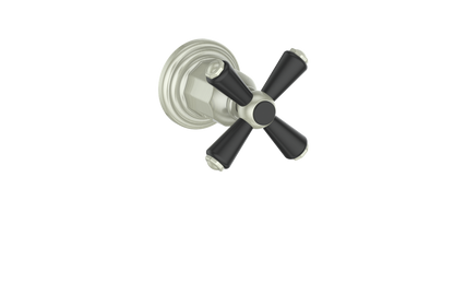 Vogt Carinthia On/Off Volume Control Valve Trim in Brushed Nickel & Matte Black with Cross Handle – TM.C3.01.BB