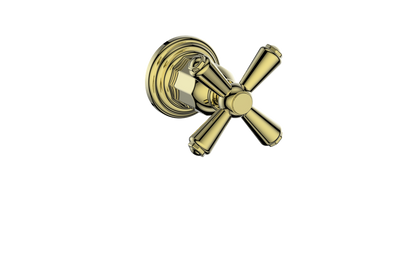 Vogt Carinthia On/Off Volume Control Valve Trim in Brushed Gold with Cross Handle – TM.C3.01.BG