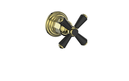 Vogt Carinthia On/Off Volume Control Valve Trim in Brushed Gold & Matte Black with Cross Handle – TM.C3.01.BGB