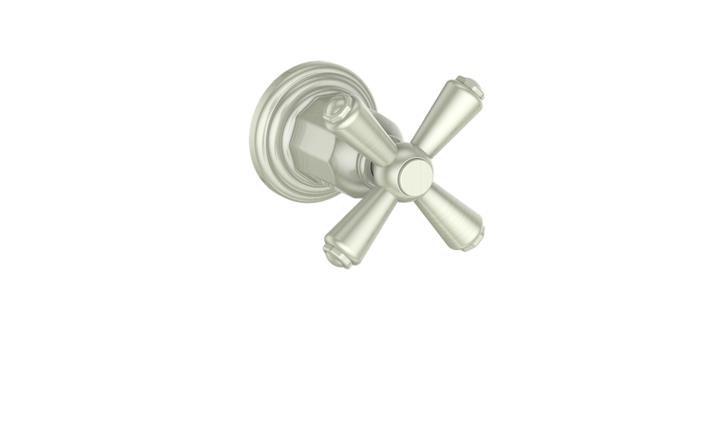 Vogt Carinthia On/Off Volume Control Valve Trim in Brushed Nickel with Cross Handle – TM.C3.01.BN