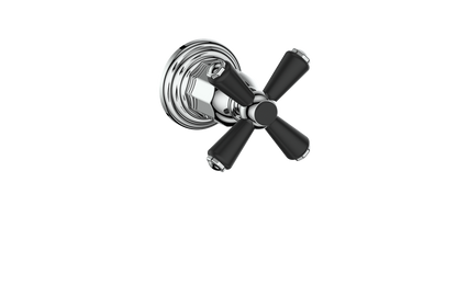 Vogt Carinthia On/Off Volume Control Valve Trim in Chrome & Matte Black with Cross Handle – TM.C3.01.CB