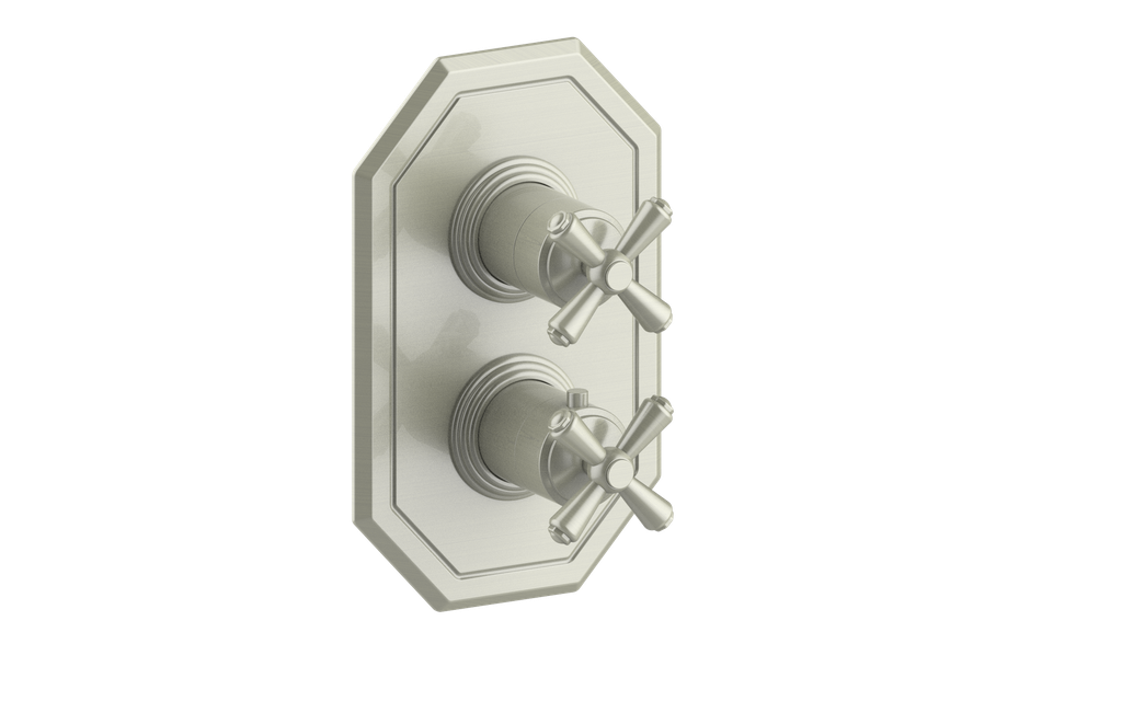 Vogt Carinthia 2-Way Thermostatic Valve Trim in Brushed Nickel with Cross Handle – TM.C3.220.BN