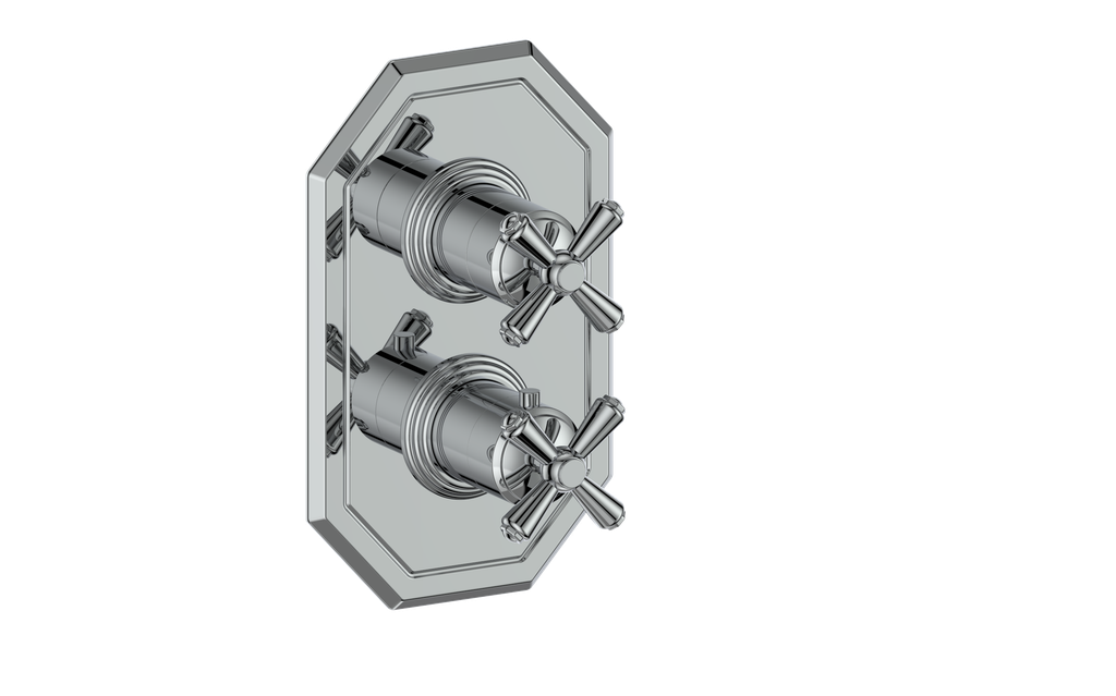 Vogt Carinthia 2-Way Thermostatic Valve Trim in Polished Chrome with Cross Handle – TM.C3.220.CC