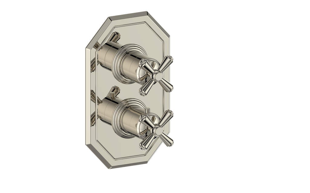 Vogt Carinthia 2-Way Thermostatic Valve Trim in Polished Nickel with Cross Handle – TM.C3.220.PN