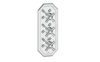 Vogt Carinthia 3/4" High-Flow Thermostatic Valve Trim with 2 Stops in Polished Chrome with Cross Handle – TM.C3.250.CC